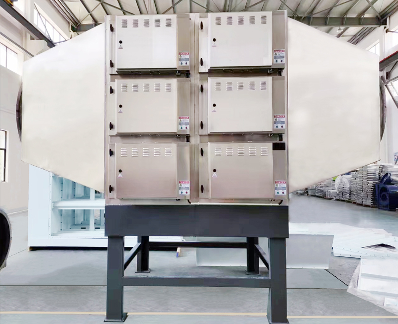 Horizontal oil mist electrostatic adsorption box